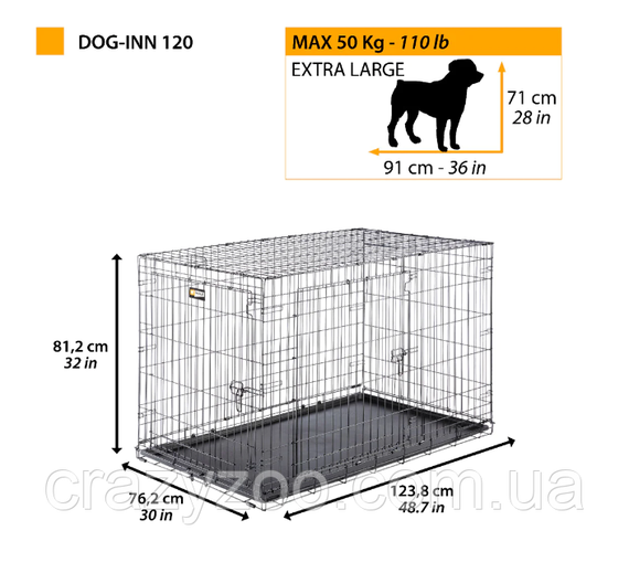Вольер для собак Ferplast Dog-Inn 120 черный 123.8x76.2x81.2 см 73196017 | Зображення 1