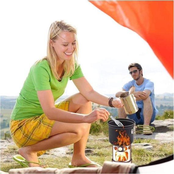 Туристичний набір посуду для пікніка (каструля, чаша + столові прилади), GL C31 / Похідний посуд для кемпінгу | Зображення 1