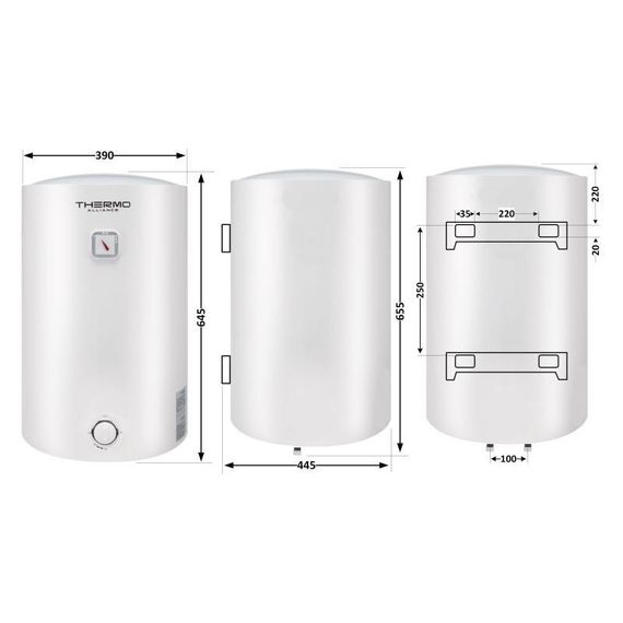 Водонагреватель электрический Thermo Alliance 50 л универсальный, мокрый ТЭН 1,5 кВт D50VH15Q2 | Зображення 1