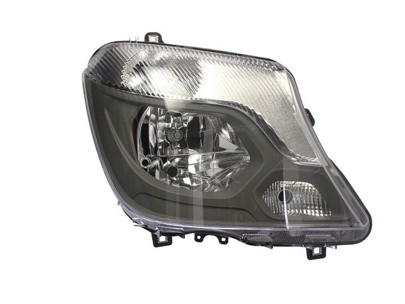 Фара Передня Mercedes Sprinter 909 2013-2018 Права H7/H7 Авт., + Моторчик, Чорн. | Зображення 1