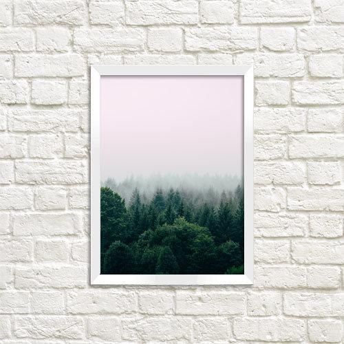 Постер в рамці Хвойний ліс 30x42 см, A3 (WMT3_ART052_WH)