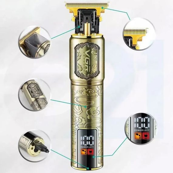 Триммер VGR V-073 аккумуляторный для бороды и волос ∙ Аккумуляторная машинка для стрижки от USB + 4 насадки VGR V-073 | Зображення 4