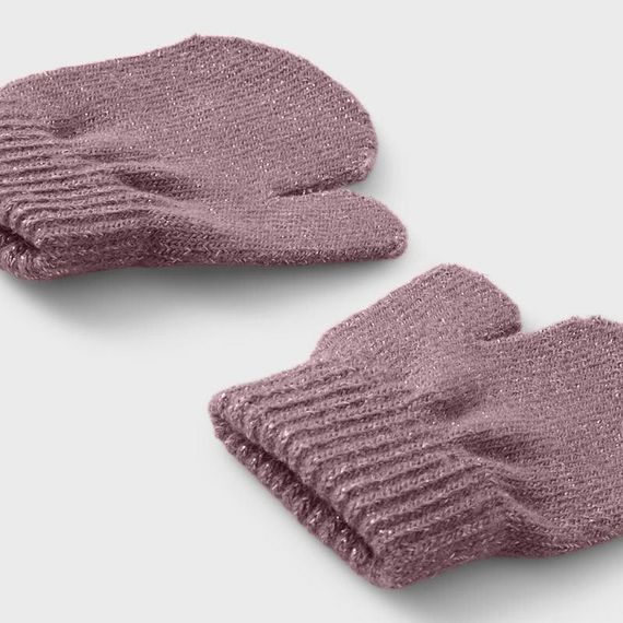 Дитячі демісезонні в'язані рукавиці для дівчаток Name It One size 2-6р Пудрові (25091739) | Зображення 2