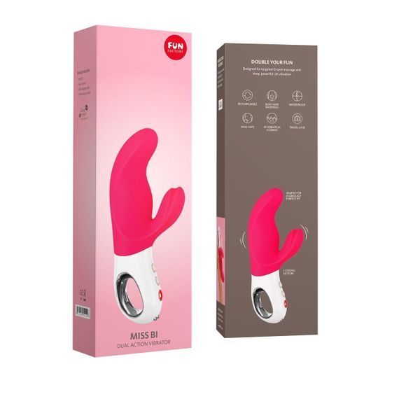 Вибратор-кролик Fun Factory MISS BI pink/white (мятая упаковка!!!) Sex Aura | Зображення 6