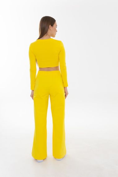 Кроп топ 4Profi с длинным рукавом желтый размер S 24536 | Зображення 3