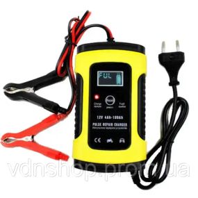 Зарядное устройство для автомобильного аккумулятора Foxsur 12V 6A импульсное зарядное устройство с ЖК-дисплеем