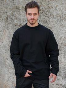 Утеплений оверсайз світшот на флісі Without Solo Black
