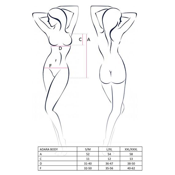 Боді монокіні Passion ADARA BODY black, 2XL/3XL | Зображення 1