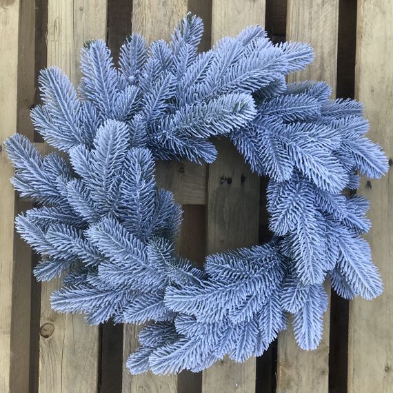 Венок новогодний рождественский Lux из литой хвои d-50 см заснеженный | Зображення 2