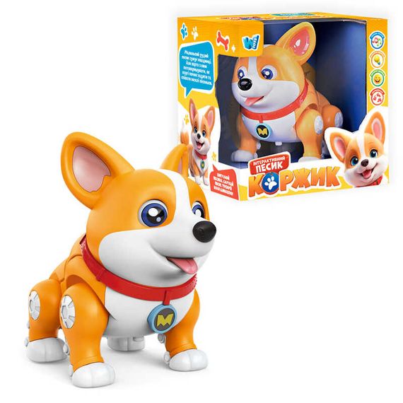 Інтерактивний песик "Коржик" 61327 WToys, на укр. мовою, підсвічування, пісні, ходить, в коробці (6945717416314) | Зображення 3