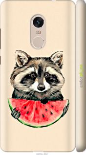 Чохол на Xiaomi Redmi Note 4 Єнотик з кавуном "4605m-352-2448"