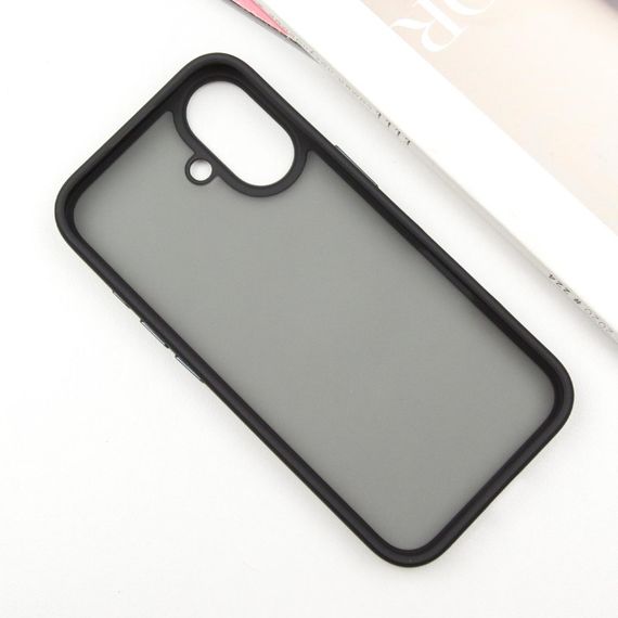TPU+PC чехол Metal Buttons для Apple iPhone 16 (6.1") Черный | Зображення 3