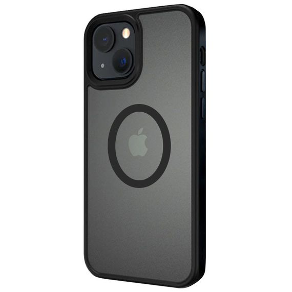 TPU+PC чехол Metal Buttons with MagSafe для Apple iPhone 13 (6.1") Черный / Black | Зображення 1