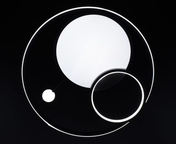 Люстра світлодіодна стельова LED світильник для квартири на стелю лед з пультом 26530 Чорний 9х50х50 см. | Зображення 3