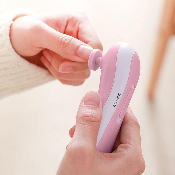 Електрична пилка для нігтів NAIL TRIMMER XL-667 рожева із 6 насадками та кейсом | Зображення 9