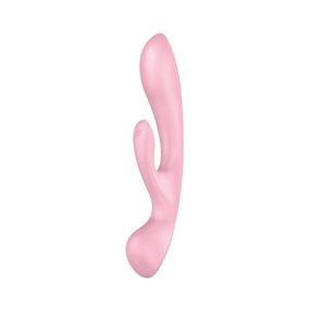 Двусторонний вибратор-кролик Satisfyer Triple Oh Pink, 3 мотора, рукоятка-массажер Sex Aura
