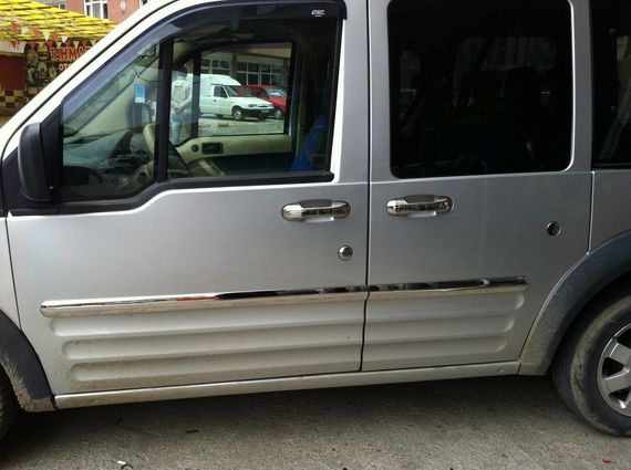 Накладки на ручки (4 шт., нерж.) Carmos - Турецька сталь для Ford Connect 2006-2009 рр | Зображення 2