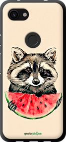 Чохол на Google Pixel 3a Єнотик з кавуном "4605b-1700-2448"