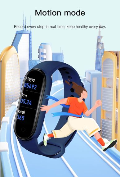 Смарт-часы Smart Band M8, фитнес-трекер, пульсометр, тонометр, спортивные для Android и IOS | Зображення 3