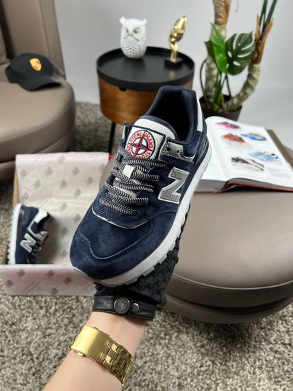 Жіночі кросівки 574 x Stone Island Navy White В3597 39