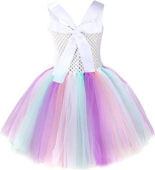 Сукня Єдинорога на 5–6 років з пишною райдужною спідницею, обручем, крильцями, карнавальний костюм для Дня народження Хелловіну | Зображення 2