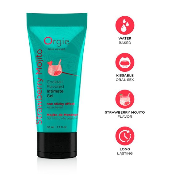 Лубрикант на водній основі Orgie Lube Tube Strawberry Mojito, 50 мл | Зображення 2