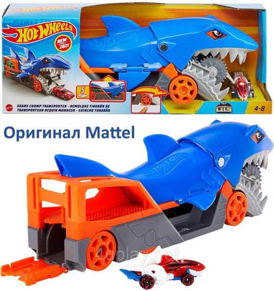 Вантажівка транспортер Хот Вілс Голодна акула / Акуляча паща. Hot Wheels Shark Chomp Transporter