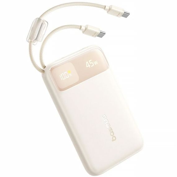 Портативний ЗП Power Bank Baseus EnerFill FC11 PD22.5W with cable 10000 mAh (2USB-C) (E0027R) Biege | Зображення 1