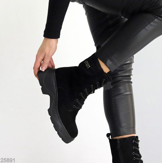 Черные зимние высокие замшевые ботинки берцы доступная цена | Зображення 9