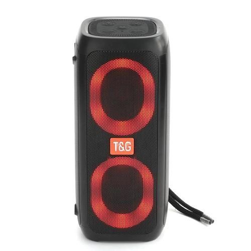 Портативная колонка TG333 2x5W с RGB подсветкой. Цвет: черный
