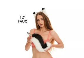 Анальный хвост собаки без пробки, Черный с белым, OKOVA30 см. sexstyle