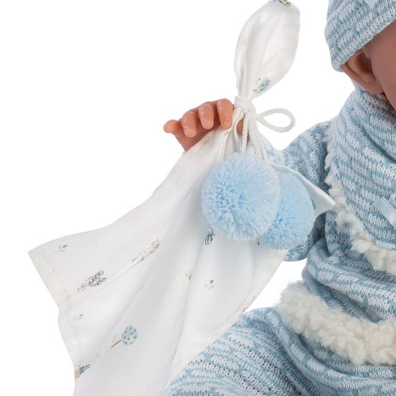 Іспанська Вінілова Лялька Хлопчик Niko 40 см LLorens Новонароджений Пупс з Ковдрою і Соскою Ллоренс | Зображення 3