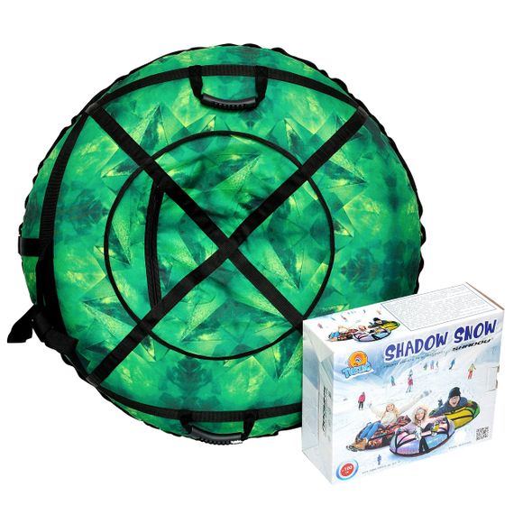 Тюбінг надувна ватрушка 100 см "зелений кристал" (Оксфорд, ПВХ) плюшка для снігу