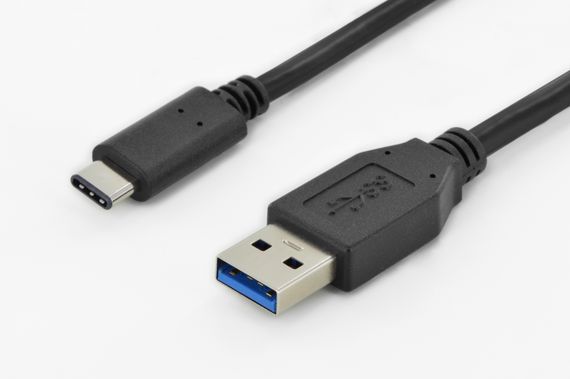 Кабель ASSMANN USB 3.0 (AM/Type-C) 1.0m, black (AK-300136-010-S)