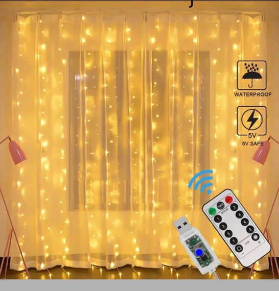 Гірлянда-штора тепла біла 3х2м, 150 LED від мережі XPRO (46876-91018_161)