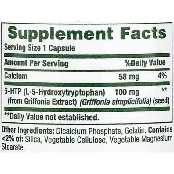 Триптофан Nature's Bounty 5-HTP 100 mg 60 Caps | Зображення 1