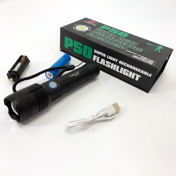 Кишеньковий ліхтар Bailong X-Balog BL-B99-P50 з usb зарядкою / Ліхтарик тактичний акумуляторний ручний / Тактичний IL-475 ліхтар
