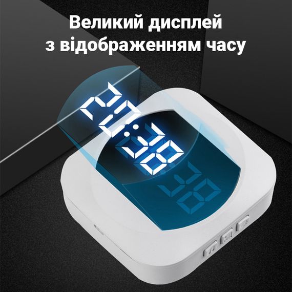 Беспроводной дверной звонок с часами Digital Lion WDB-07C-2, с 2-мя приемниками, до 150 м, Белый | Зображення 3