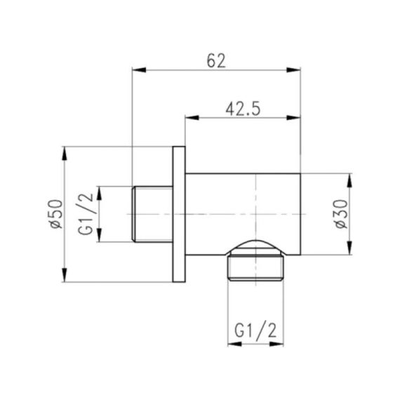 Акционный набор Qtap 1+1=3: Подключение для шланга Spojeni Matt Black, округлое QTCRBB030 | Зображення 1