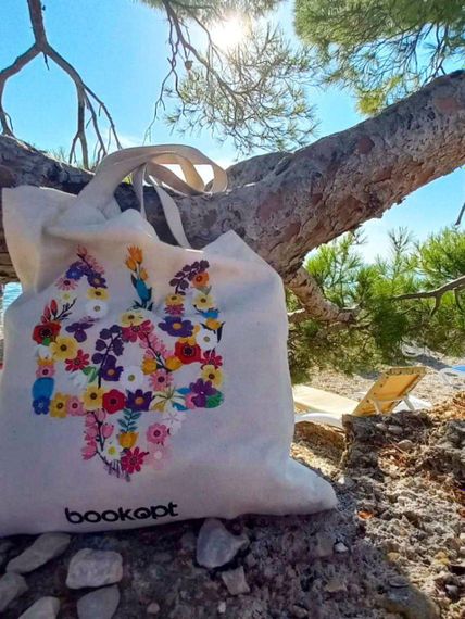 Екошопер BookOpt BK4033 Квітковий Тризуб бежевий | Зображення 2