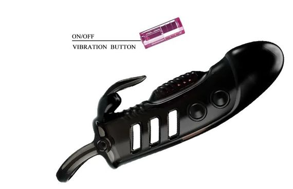 Насадка удлиняющая с вибростимуляцией ( на 2,5 см ) PRETTY LOVE - PENIS SLEEVE Sloane цвет черный sexstyle | Зображення 4