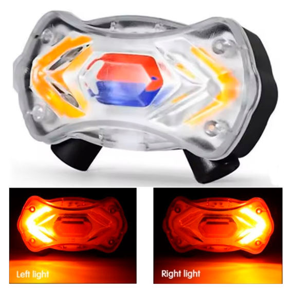 Габаритный велофонарь KXK-03, лазерная разметка, повороты, пульт, полицейская мигалка красно синяя