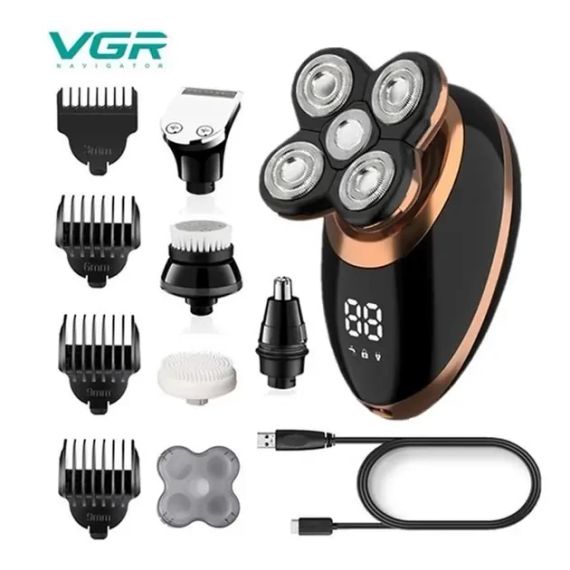 Бритва 5 в 1 VGR V-316 Водонепроницаемая Аккумуляторная С LED дисплеем | Зображення 1