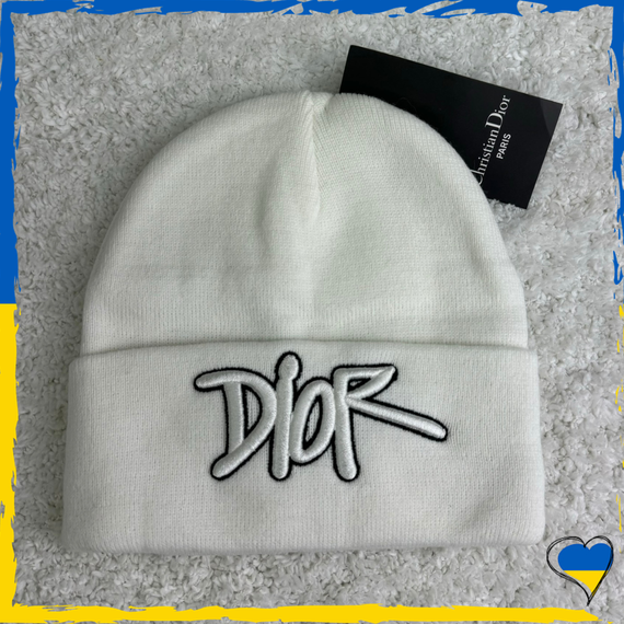 Шапка брендовая Dior. Шапка Диор белая. Шапка унисекс