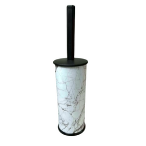 Йоржик для унітазу високий з малюнком білий мармур OZER-D-018 Decor ELIF