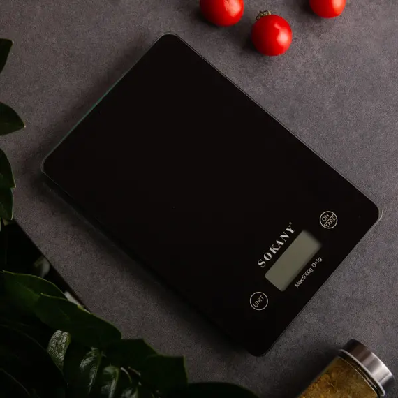 Весы для кухни Sokany до 5 кг электронные на батарейках Черный Lugi SK-19027B | Зображення 1