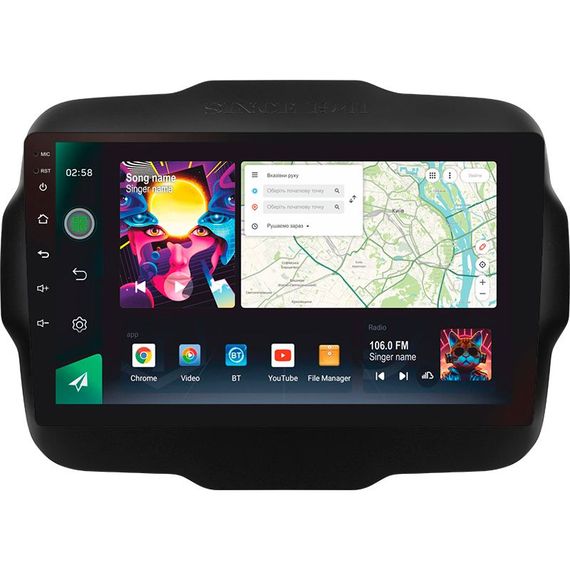 Штатна магнітола Sigma PRO 98128 2K 8+128 Gb Jeep Renegade 2014-2018 9"