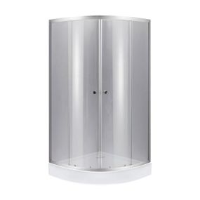 Lidz Набір: Душова кабіна Latwa SC90x90.SAT.LOW.DGR, напівкругла, скло тоноване 4 мм + Душовий піддон Kapielka ST90x90x14