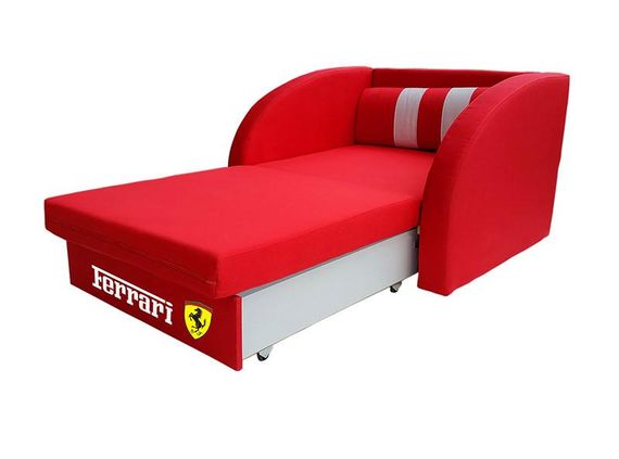 Детское раскладное кресло-кровать Smart SM 002 Ferrari красный с ящиком для белья, для детей и подростков | Зображення 5