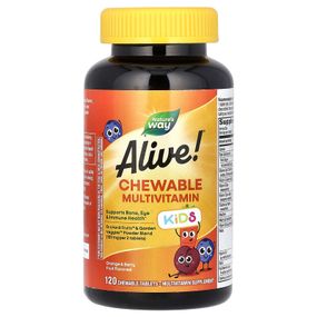 Витамины для детей Alive! со вкусом апельсина и ягод, Multi-Vitamin, Nature's Way, 120 жевательных таблеток